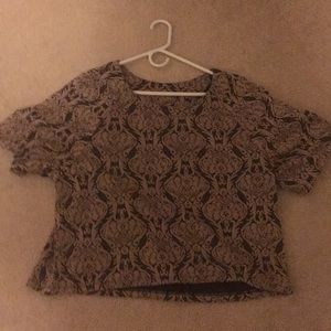 Bobeau Blush Domask Pattern Blouse